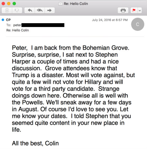 colin powell bohemian grove email