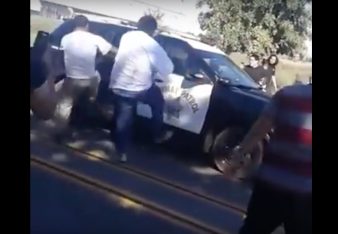 CHP mob attack via screengrab