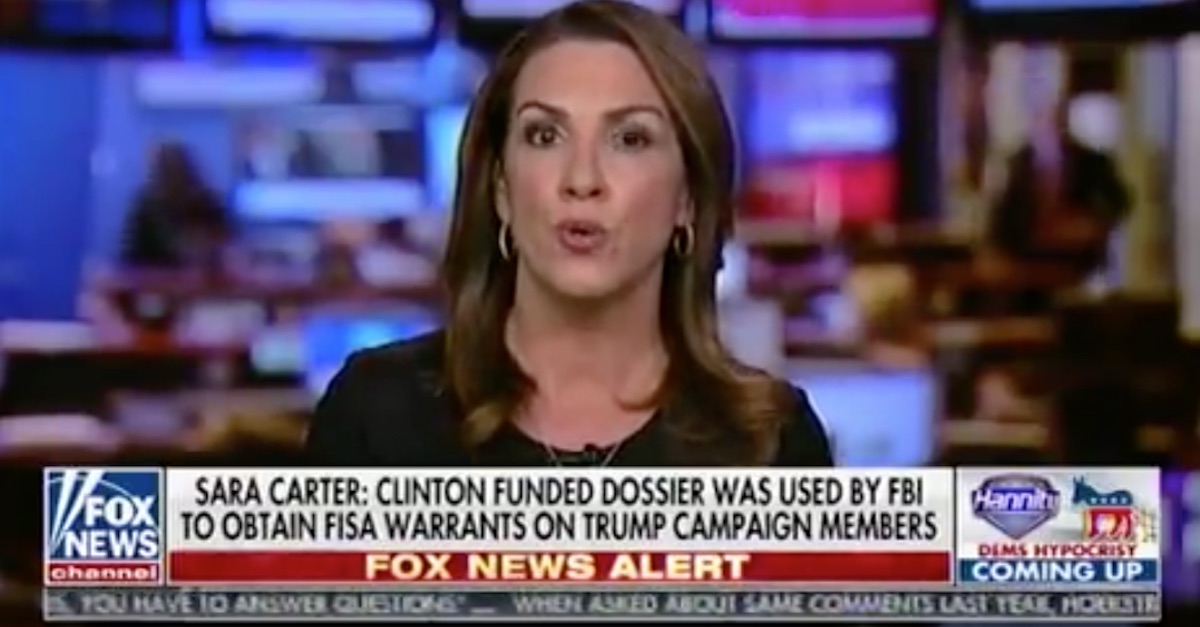 Sara Carter Fox News FISA Peter Strzok Lisa Page FISC DOJ Carter Page