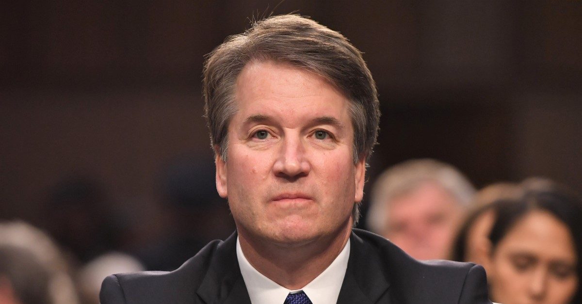 US Supreme Court nominee Brett Kavanaugh listens during the first day of his confirmation hearing in front of the US Senate on Capitol Hill in Washington DC, on September 4, 2018. - President Donald Trump's newest Supreme Court nominee Brett Kavanaugh is expected to face punishing questioning from Democrats this week over his endorsement of presidential immunity and his opposition to abortion. Some two dozen witnesses are lined up to argue for and against confirming Kavanaugh, who could swing the nine-member high court decidedly in conservatives' favor for years to come. Democrats have mobilized heavily to prevent his approval.