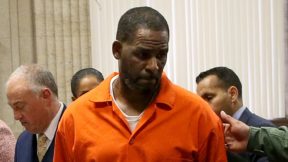 R. Kelly appears in an Illinois state courtroom in a 2019 file photo.