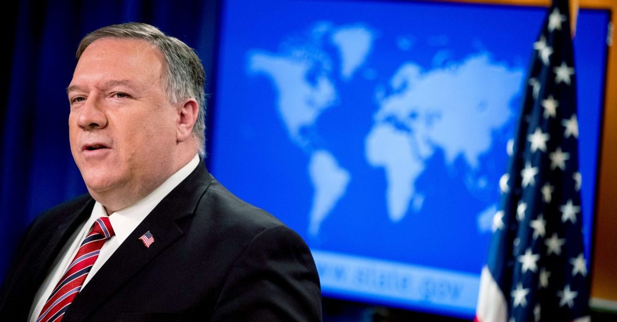 US Secretary of State Mike Pompeo speaks at a news conference at the State Department on April 29, 2020, in Washington,DC.