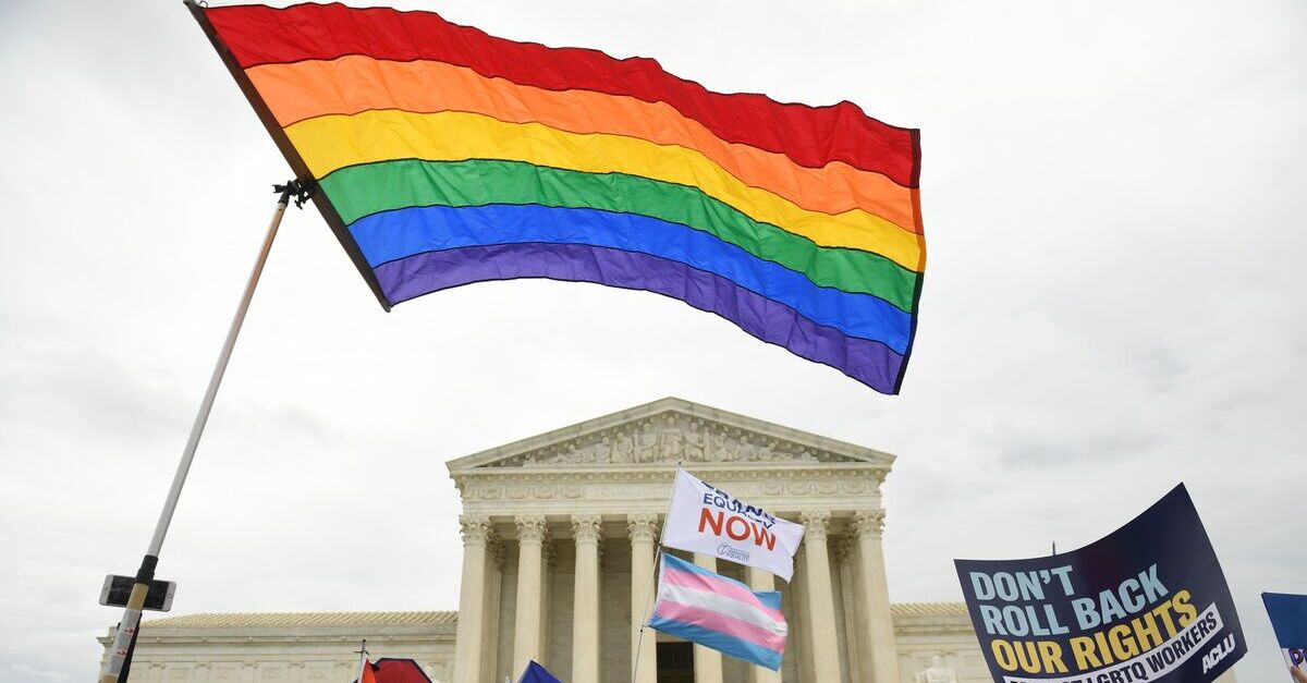 LGBT rights rally outside the US Supreme Court 