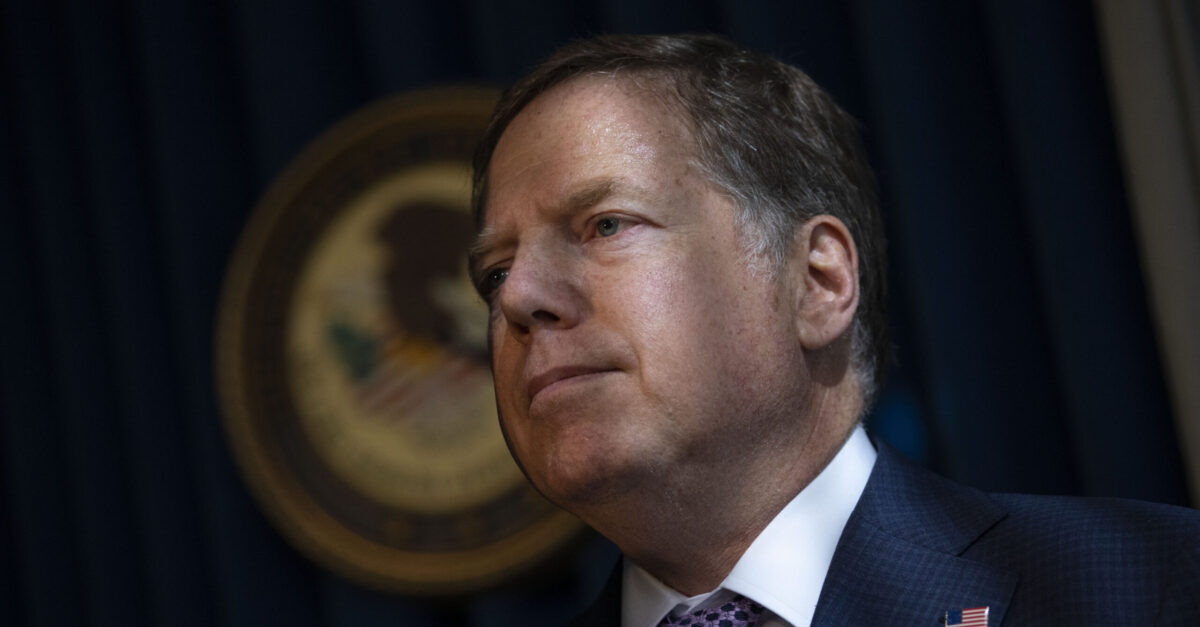 NEW YORK, NY - OCTOBER 10: Geoffrey Berman, U.S. Attorney for the Southern District of New York, attends a press conference at the U.S. Attorneys office of Southern District of New York on October 10, 2019 in New York City. Lev Parnas and Igor Fruman, associates of President Trumps personal lawyer Rudy Giuliani, have arrested on campaign finance charges.