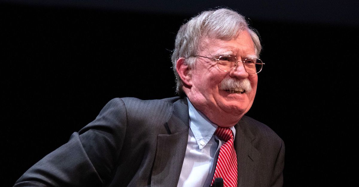 Former National Security adviser John Bolton speaks on stage during a public discussion at Duke University in Durham, North Carolina on February 17, 2020. - Bolton was invited to the school to discuss national security weeks after he was thought of as a key witness in the impeachment trial of President Donald Trump. (Photo by Logan Cyrus / AFP)