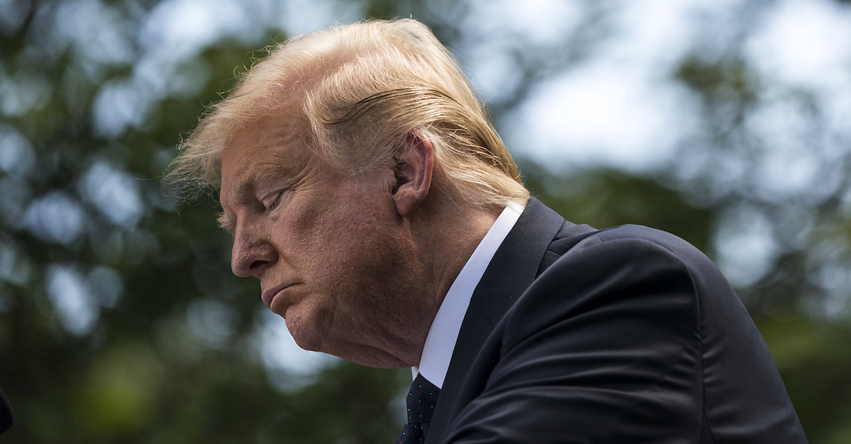 WASHINGTON, DC - JUNE 24: U.S. President Donald Trump pauses while speaking during a joint news conference with Polish President Andrzej Duda in the Rose Garden of the White House on June 24, 2020 in Washington, DC. Duda, who faces a tight re-election contest in four days, is Trump's first world leader visit from overseas since the coronavirus pandemic began.