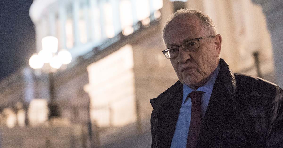 WASHINGTON, DC - JANUARY 29: Attorney Alan Dershowitz, a member of President Donald Trump's legal team, leaves the U.S. Capitol following continuation of the impeachment trial in the Senate January 29, 2020 in Washington, D.C.