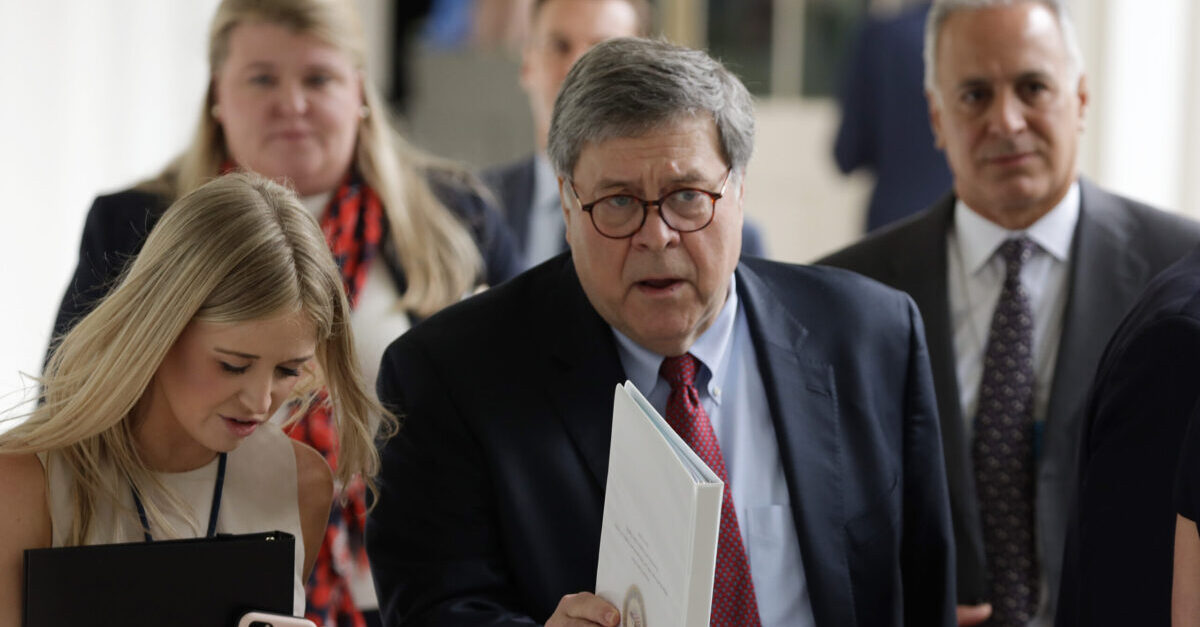 WASHINGTON, DC - JUNE 16: U.S. Attorney General William Barr is escorted to the Rose Garden for an event on “Safe Policing for Safe Communities”, at the White House June 16, 2020 in Washington, DC. President Trump is expected to sign an executive order on police reform amid the growing calls after the death of George Floyd.