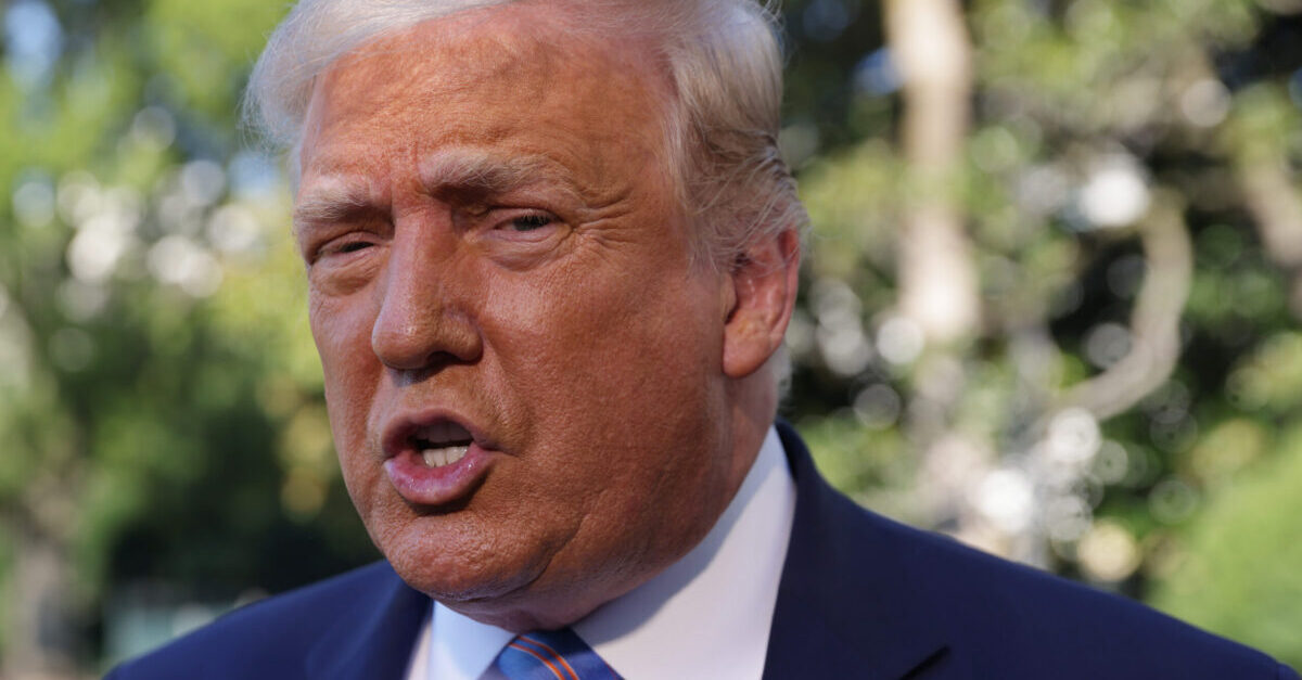 WASHINGTON, DC - JULY 29: U.S. President Donald Trump speaks prior to his Marine One departure from the South Lawn of the White House July 29, 2020 in Washington, DC. President Trump is traveling to visit the Double Eagle Energy oil rig in Midland, Texas, and will attend a fundraising luncheon for the Republican Party and his reelection campaign. 