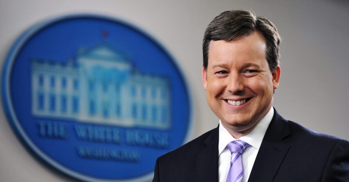 Former Fox White House correspondent Ed Henry prepares to do a stand-up December 8, 2011 in the Brady Briefing Room of the White House in Washington, DC. 