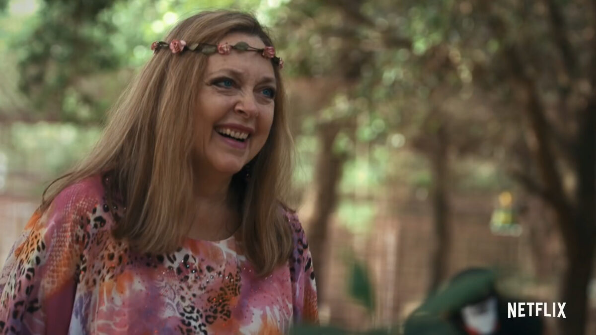 Carole Baskin appears in a Netflix screengrab.