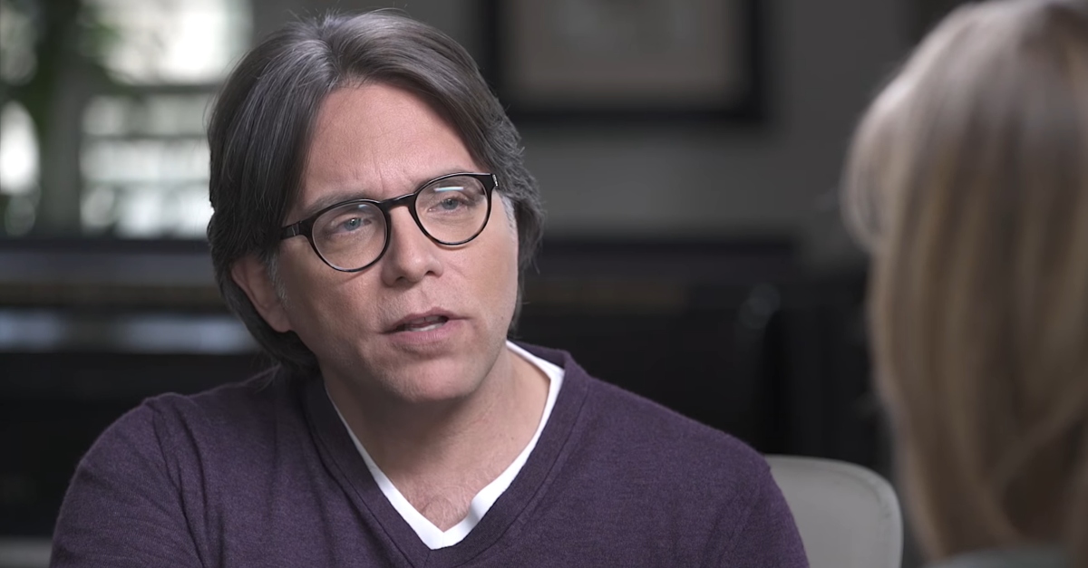 NXIVM's Keith Raniere appears in a video.