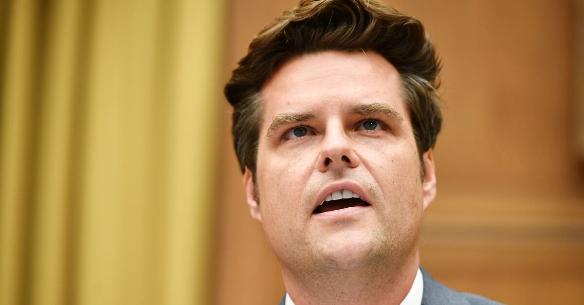 Rep. Matt Gaetz, R-FL, speaks during the House Judiciary Subcommittee on Antitrust, Commercial and Administrative Law hearing on "Online Platforms and Market Power" in the Rayburn House office Building on Capitol Hill in Washington, DC on July 29, 2020. (Photo by MANDEL NGAN / POOL / AFP) (Photo by MANDEL NGAN/POOL/AFP via Getty Images)