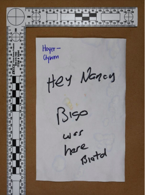 Richard Barnett's note to Nancy Pelosi