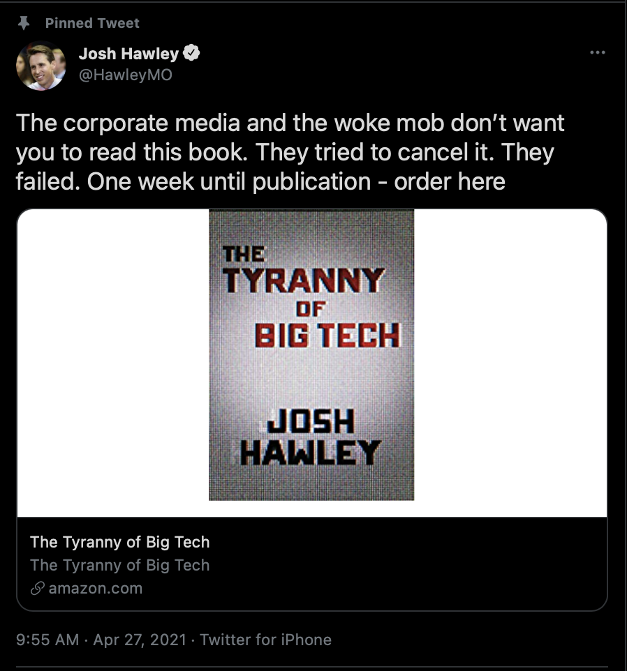 Josh Hawley Attacks 'Big Tech' While Using Big Tech to ...