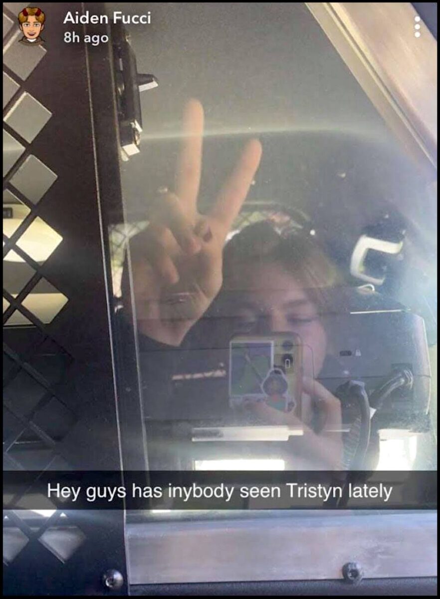 Aiden Fucci Snapchat selfie