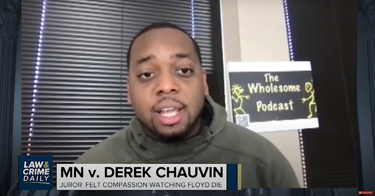 Derek Chauvin juror Brandon Mitchell appears on the Law&Crime Network for an interview