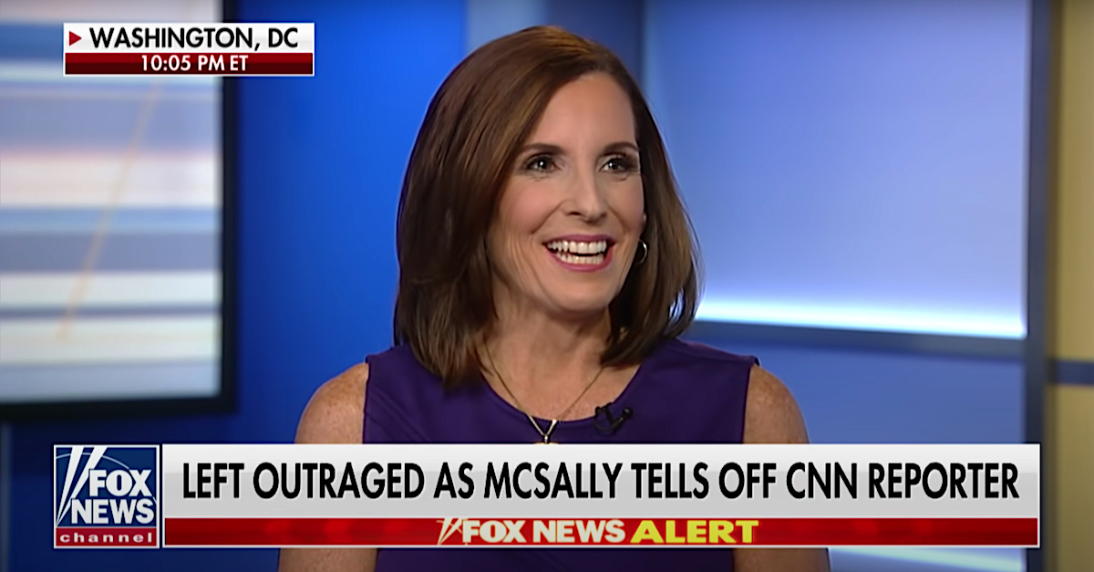 A still frame shows then-Senator Martha McSally appearing on Fox News.