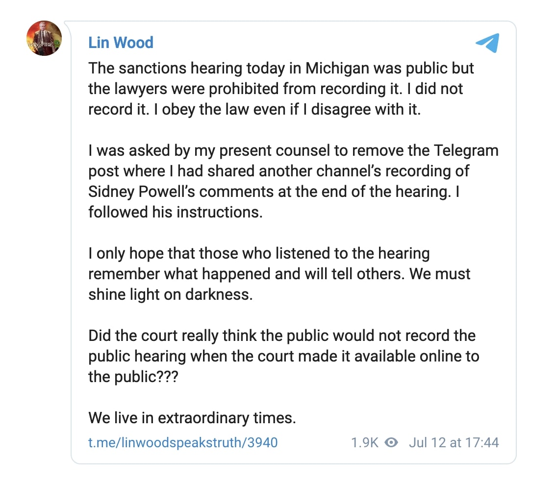 Wood Telegram July 12