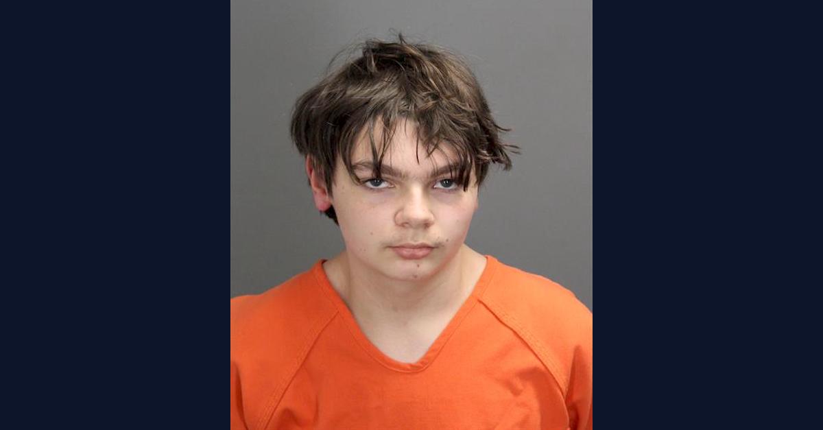 Ethan Robert Crumbley appears in a mugshot released by the Oakland County Jail in Michigan.