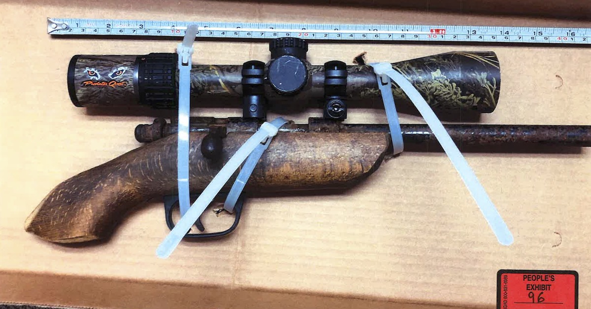Prosecution exhibit 96 shows a gun allegedly possessed by Barry Morphew.