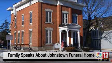 The Ehle and Barnett Funeral Home appears in a WNYT-TV screengrab.