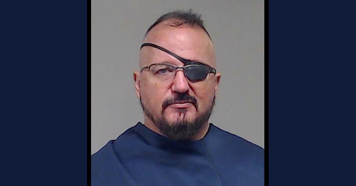 'Oath Keepers' leader Stewart Rhodes appears in a Collin County, Texas jail mugshot.