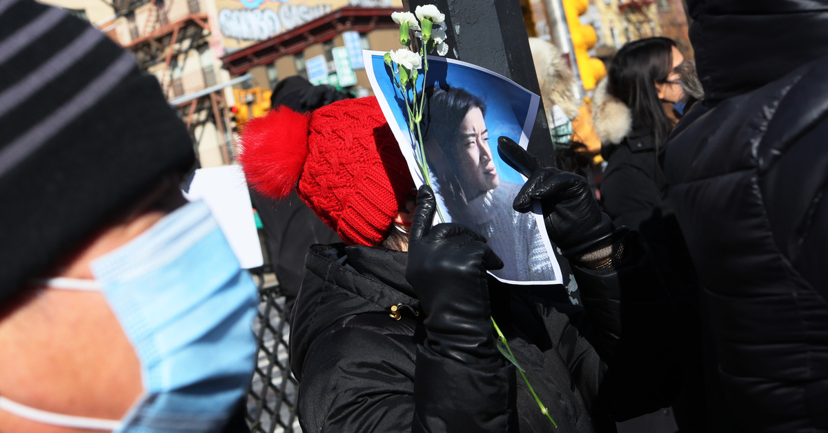 Rally Held In New York's Chinatown Protesting Violence Against Asian-Americans In Wake Of Recent Killing