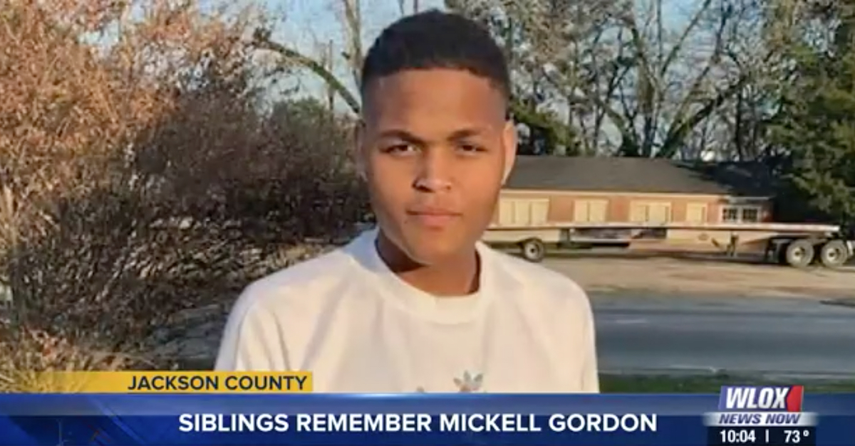 Mickell Gordon appears in an image shared by his relatives to WLOX-TV.