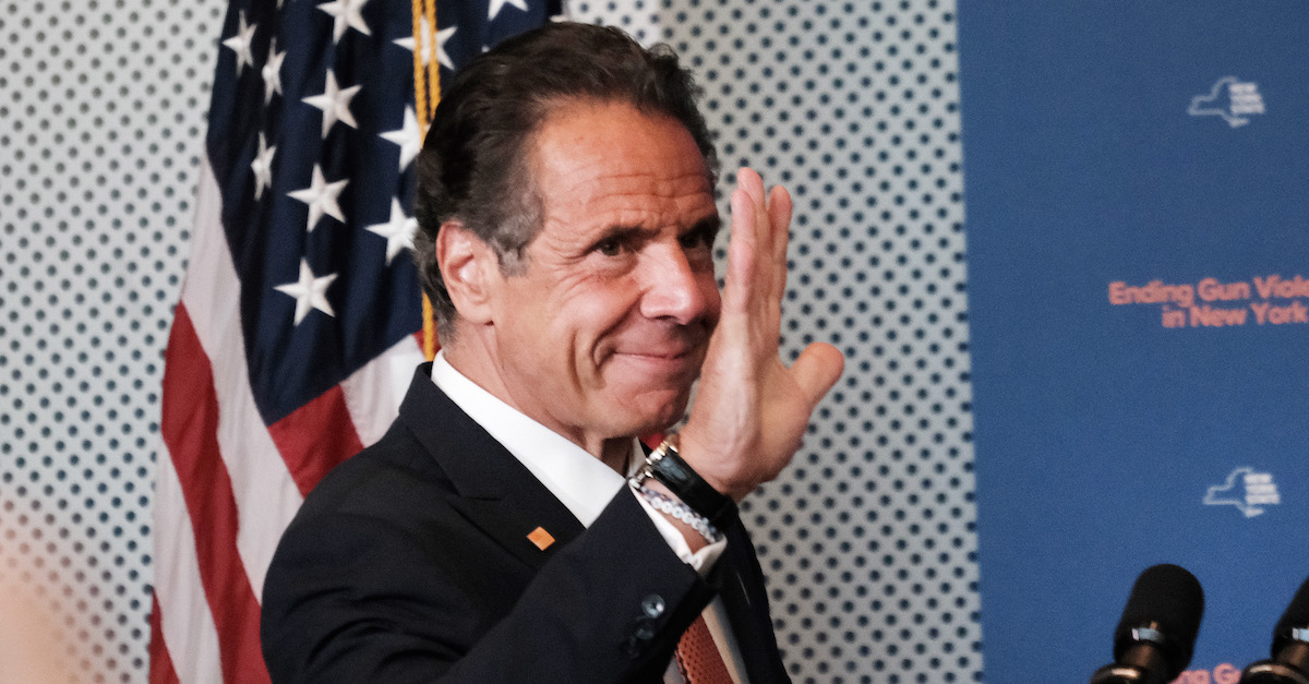 Former Gov. Andrew Cuomo (D-N.Y.) appears in a July 6, 2021 file photo. (Photo by Spencer Platt/Getty Images.)