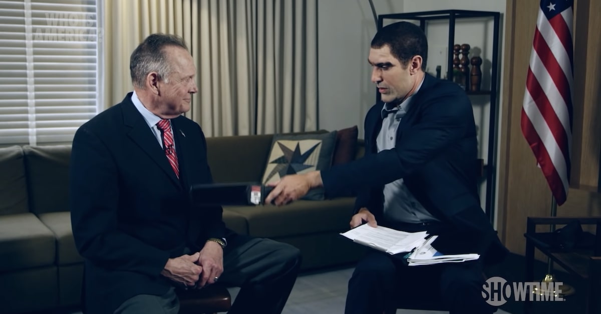 Roy Moore and Sacha Baron Cohen