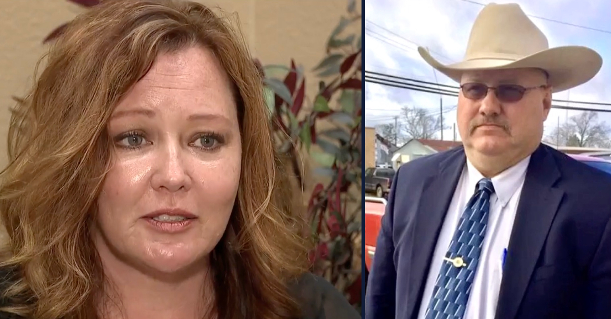 Left: Melissa Tyson giving an interview to local CBS News outlet KFDM. Right: David Boyd.