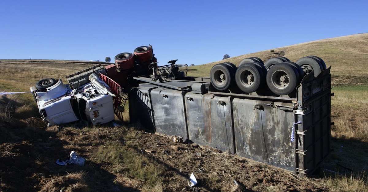 truck crash stock photo