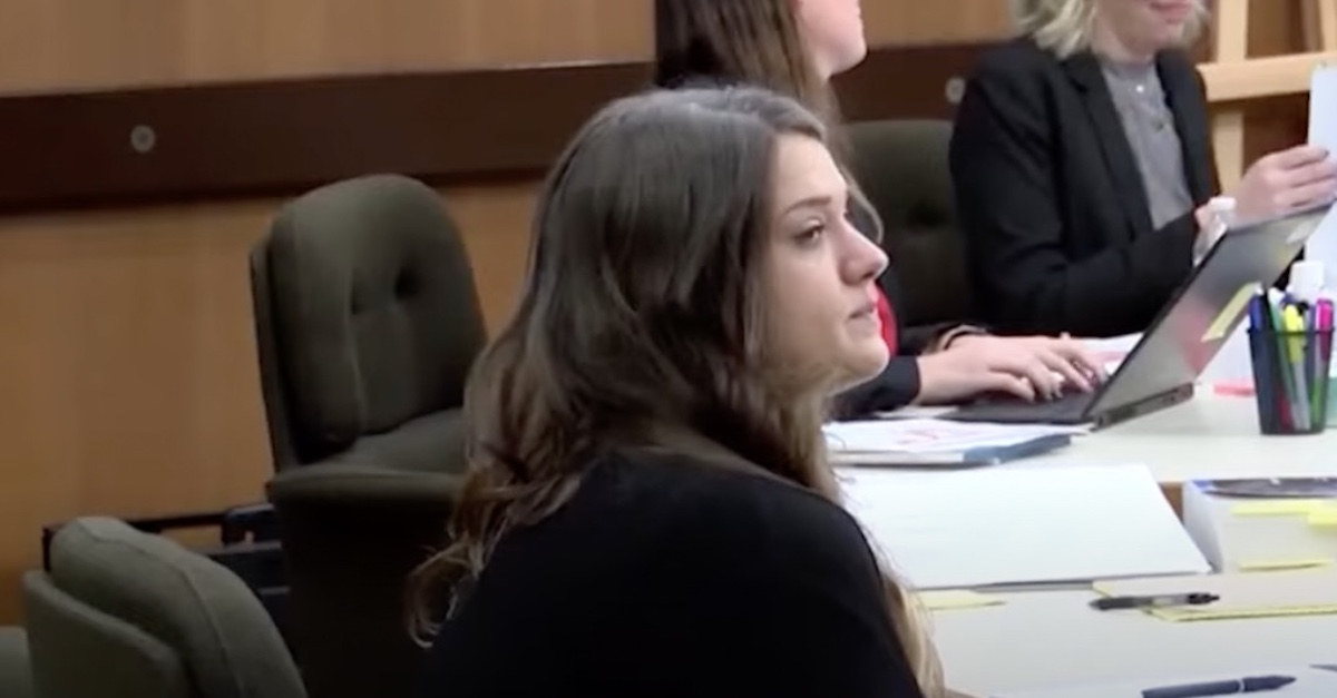 Taylor Rene Parker during trial for the murder of Reagan Hancock.
