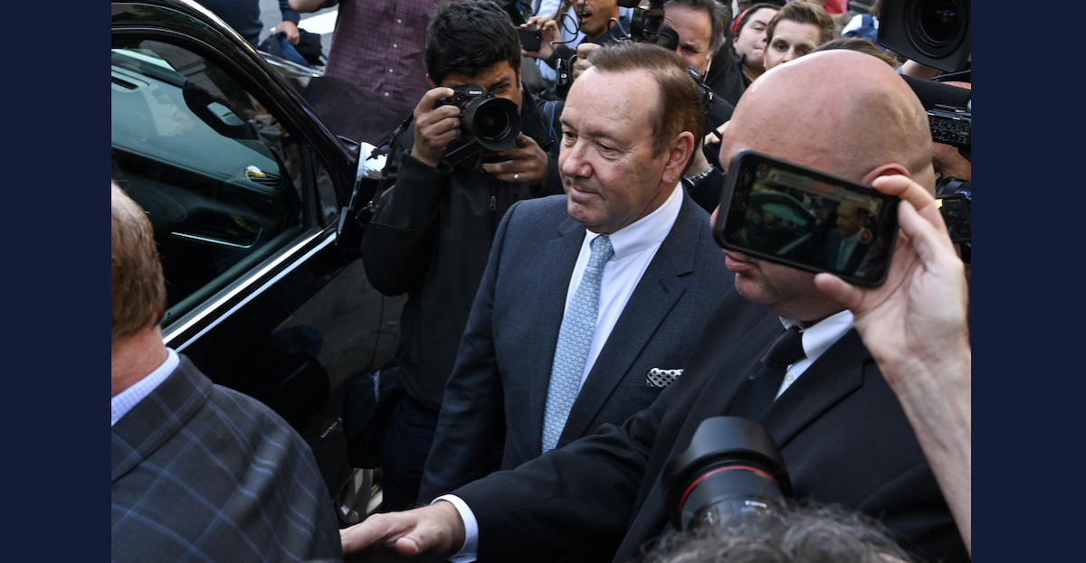 Actor Kevin Spacey approached a vehicle as he