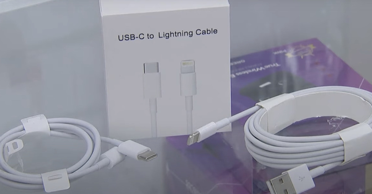 A USB-C-to-Lightning Cable 