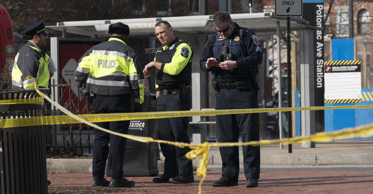 The scene outside a D.C. Metro Shooting