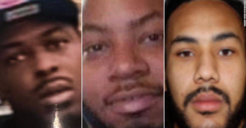 From left: Montoya Givens, 31, Dante Wicker, 31, and Armani Kelly, 27, were shot dead following their disappearance on Saturday January 21, 2023. (Detroit Police Department)