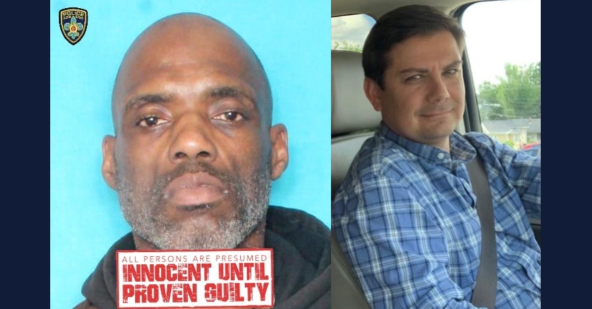 Derrick Perkins used Nathan Millard's debit card at two businesses , police said. (Image of Perkins: Baton Rouge Police Department; image of Millard: Texas EquuSearch)