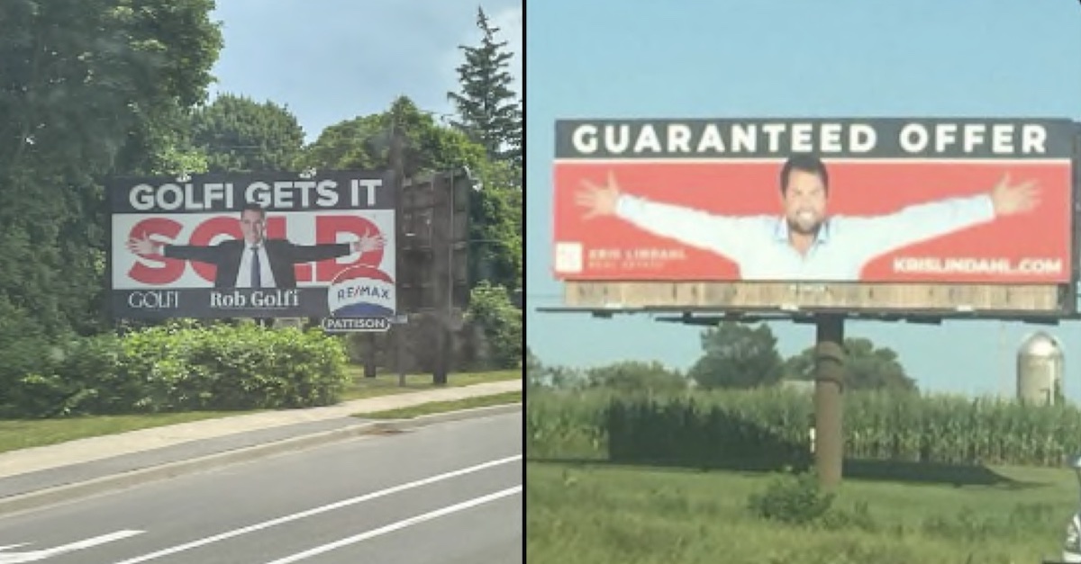 Realtors duel over "arms outstretched" billboard ads