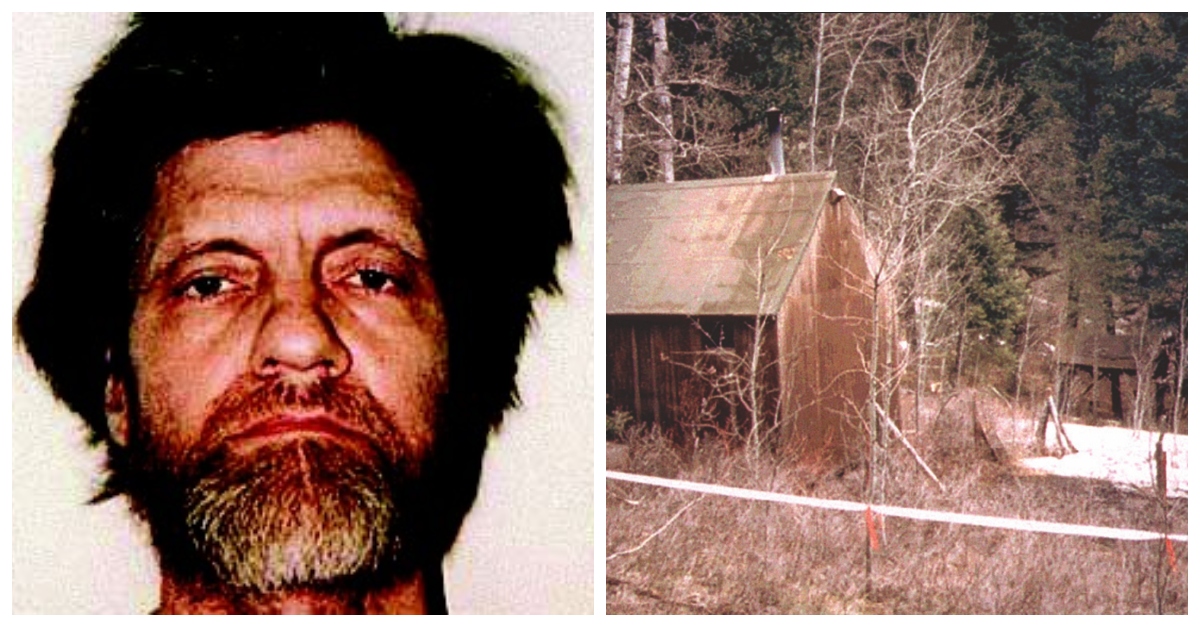 Theodore Kaczynski and his cabin in Montana (Photos from the FBI)