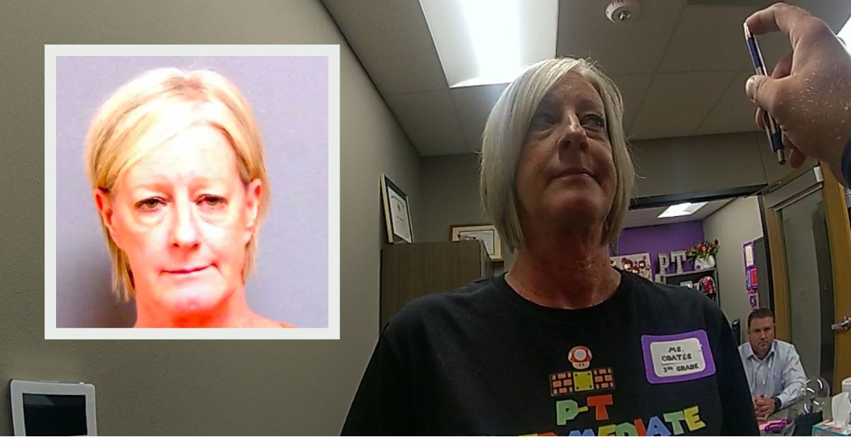 Kimberly Coates appears in body-worn camera footage and a mugshot from August 2023.