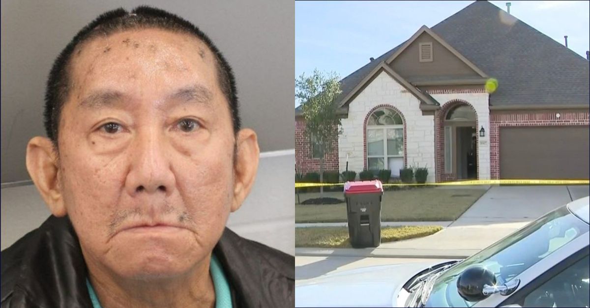 Lam Ngoc Tran (Harris County District Attorney's Office) and the home where he bludgeoned his wife to death with a nail gun (KPRC)