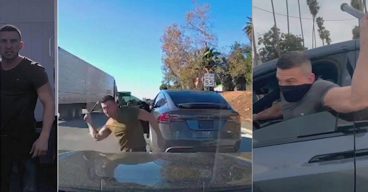 Nathaniel Walter Radimak has been sentenced in a series of assaults caught on dashcam video. (Screenshots from Los Angeles KABC/YouTube)