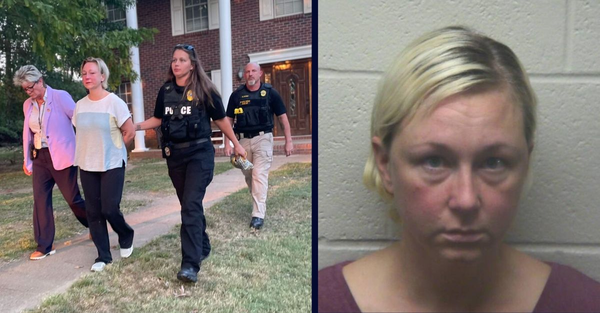 Alissa McCommon allegedly raped a young boy and sexually pursued students after making friends with them playing video games, police said. (Mugshot from Sept. 8, 2023, arrest; Photo on the left is from her Sept. 28, 2023 arrest. Courtesy of the Covington Police Department)
