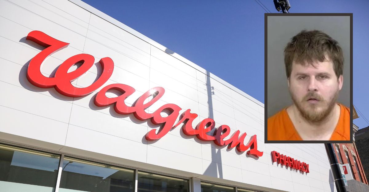 Walgreens exterior from October 2023. Photo By; Alexandra Buxbaum/Sipa USA)(Sipa via AP Images)/ Inset: Kenneth Bryan booking photo Collier County Sheriff