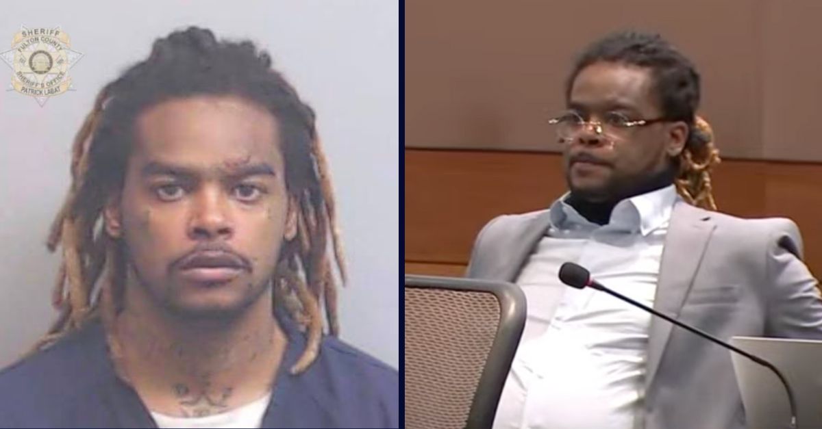 Shannon Stillwell appears in his booking photo, on the left, and in court on Dec. 8, 2023.