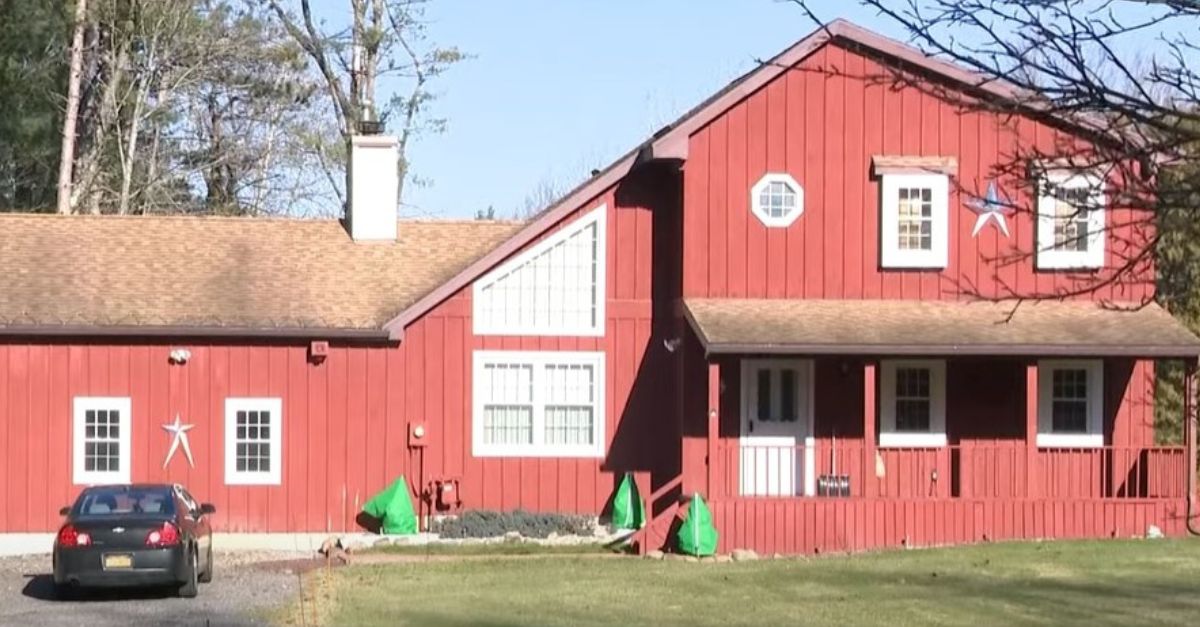 The home in Elma, New York where Frank Litterio allegedly shot his longtime girlfriend in the face, chest and abdomen with a crossbow fatally killing her. Photo YouTube screengrab from New York NBC affiliate WGRZ. 
