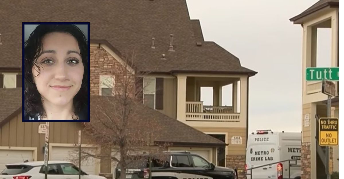 Background: Residence of Kimberlee Singler where a burglary was staged according to Colorado Springs Police. YouTube screenshot Fox affiliate KDVR. Inset: Kimberlee Singler photo released by Colorado Springs Police Department