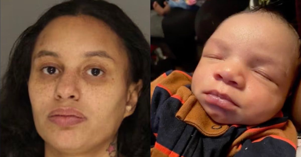 Alisha Parker (Allegheny County Jail) and the 3-month-old she allegedly beat to death (WTAE screenshot)